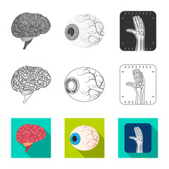 Isolated object of body and human logo. Set of body and medical stock symbol for web.