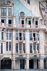 Fototapeta na wymiar facade of building on europe square in batumi