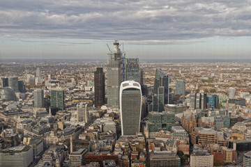 Aerial view of City of London, UK