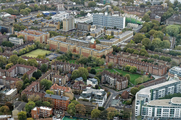 Fototapeta na wymiar Aerial view of Southwark district - London, UK