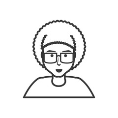 young man with afro hair and eyeglasses