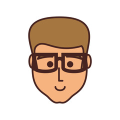 Fototapeta premium head of young man with eyeglasses