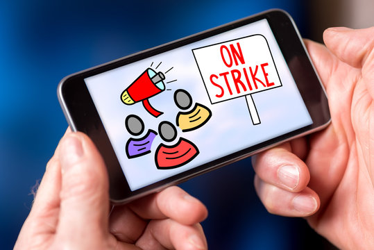 On strike concept on a smartphone