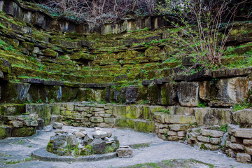 Old amphitheater in italian park - 240663369