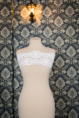 White lace stock photo on dummy, mannequin