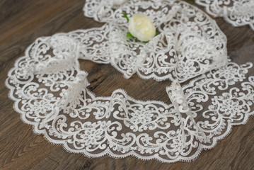 Obraz premium a background image of ivory-colored lace cloth
