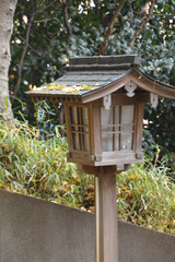 Lantern in the Japanese shinto shrine