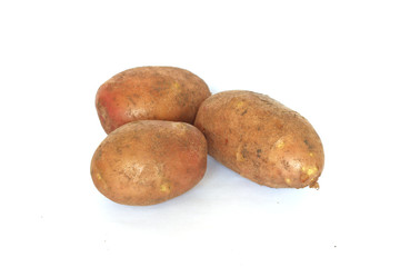 potatoes isolated on white background