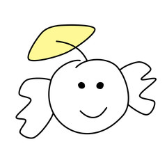 Angel sketch emoji symbol