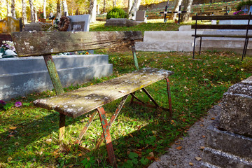 Bench on cemetery