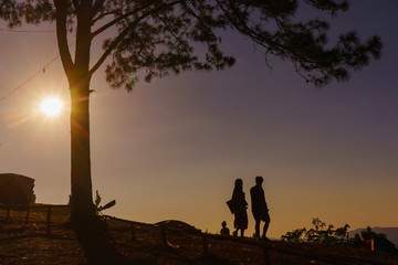 Life partner in sunset 