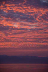 Fiery sunrise over the bay near Punta de Mita, near Bucerias and Puerta Vallarta, Mexico