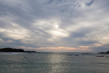 Dramatic clouds with the setting sun near Punta de Mita, Bucerias, Mexico