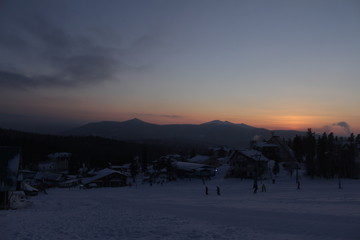 sunset in the mountains