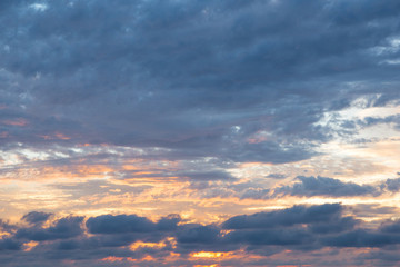 Obraz premium Dramatic cloud formations at sunset near Punta de Mita, near Bucerias Mexico