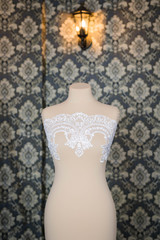 White lace stock photo on dummy, mannequin