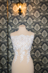 White lace stock photo on dummy, mannequin