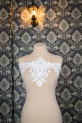 White lace stock photo on dummy, mannequin