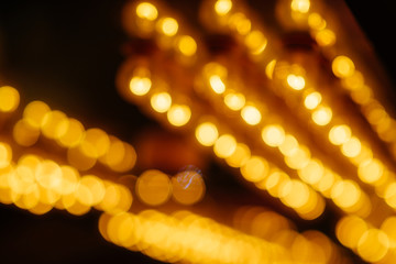 Abstract Background of Hanging Defocused Bokeh Lights