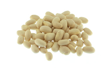 white beans isolated on white background