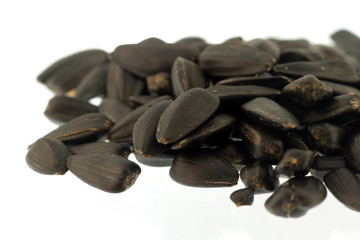 sunflower seeds isolated on white background