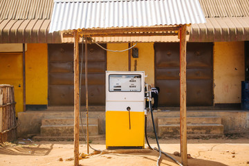 single petrol pump in Uganda, Africa