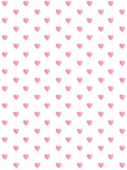 Cute Light Pink Hearts Vector Pattern. Pink Simple Hearts on a White Background. Valentine Vector Layout. Love Symbol with Light Gray Shadow.