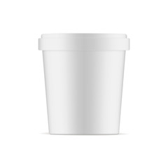 Ice cream cup mockup isolated on white background - front view. Vector illustration