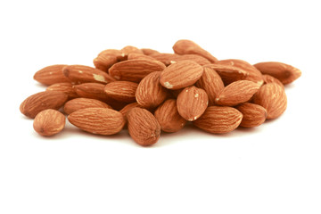 almonds isolated on white background