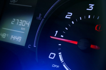 Modern car speedometer