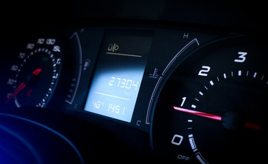 Modern car speedometer