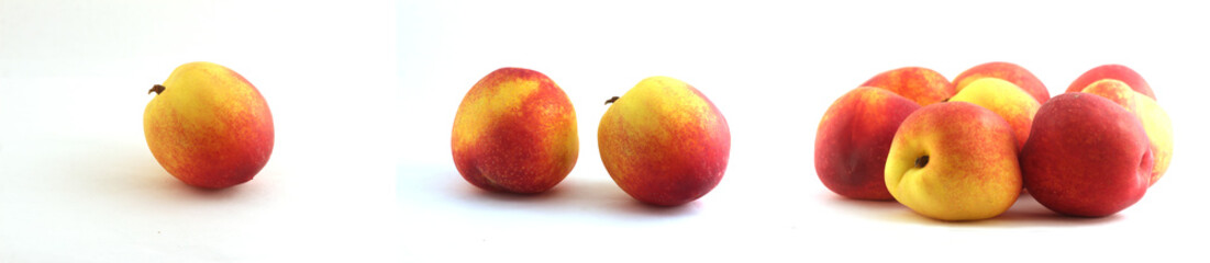 peaches on white background