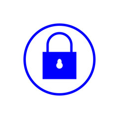 Lock, safety sign - blue icon