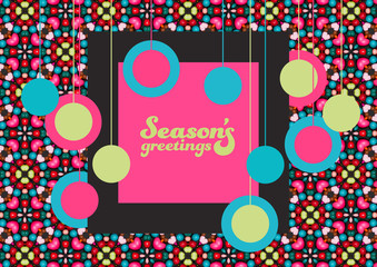 Seasons greetings on floral background