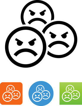 Angry Mob Icon - Illustration