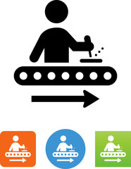 Assembly Line Production Icon - Illustration