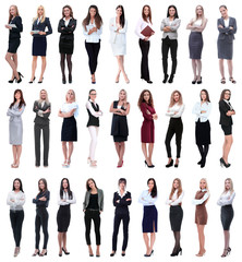 Fototapeta na wymiar collage of successful modern businesswoman. isolated on white