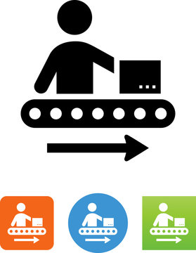 Assembly Line Shipping Icon - Illustration