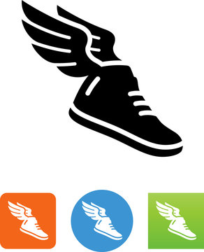 Athletic Shoe With Wings Icon - Illustration