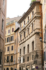 Facade of a Building in Rome, Italy