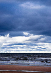 Cold autumn Baltic sea - Poland, Swinujscie