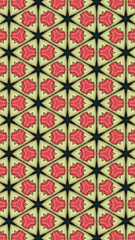 Ornate geometric pattern and abstract colored background