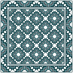Decorative Pattern With Geometric Ornament. For Print Bandanna, Tablecloth, Fabric Print, Fashion. Vector Illustration
