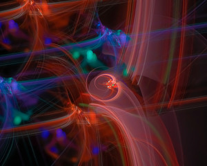 abstract digital fractal, beautiful design, party