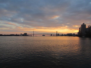 Sunset on bridge