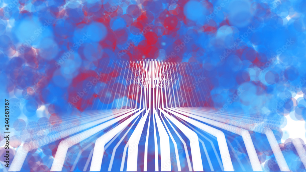 Poster abstract polygonal space. network connection structure. digital data visualization. big data digital