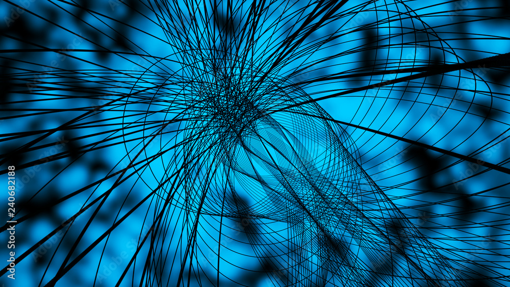 Poster abstract polygonal space. network connection structure. digital data visualization. big data digital