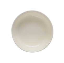 top view white bowl  isolated on white background