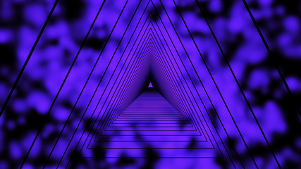 Abstract polygonal space. Network connection structure. Digital data visualization. Big data digital background. 3d rendering.