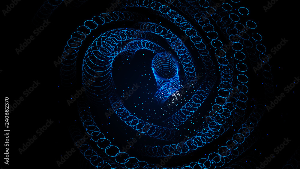 Poster abstract polygonal space. network connection structure. digital data visualization. big data digital